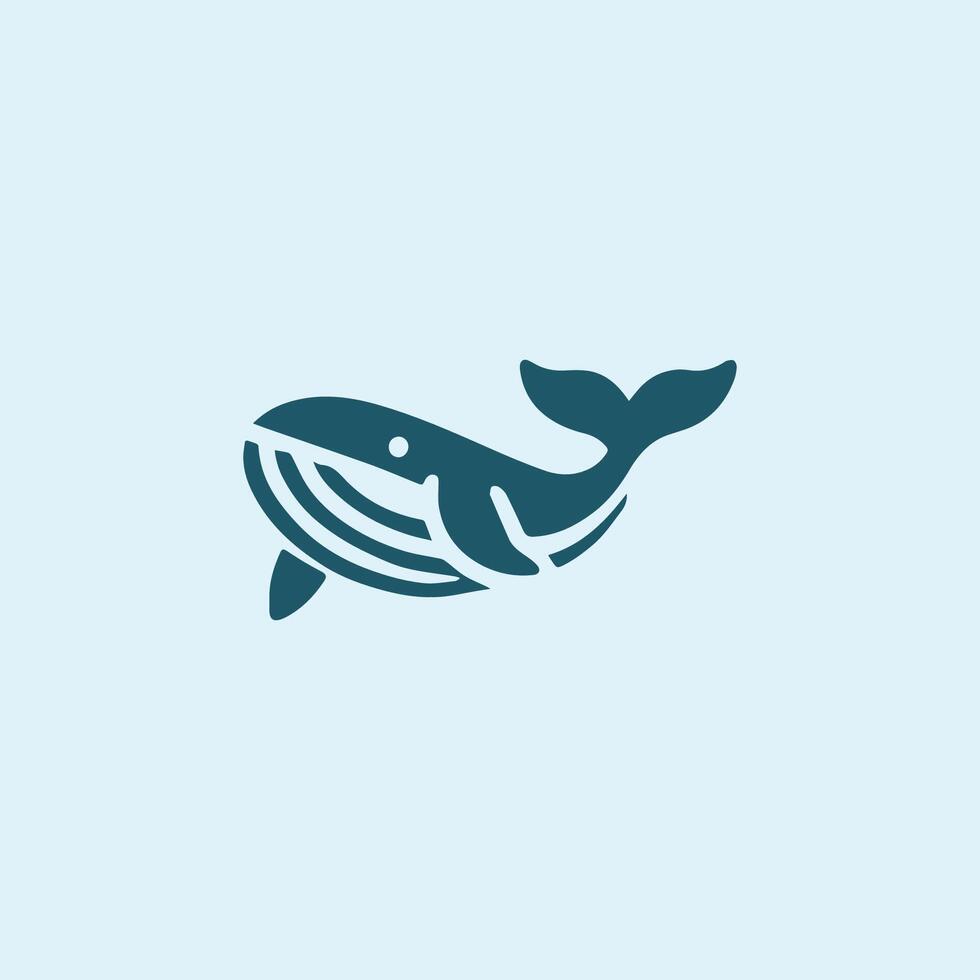 Iconic whale logo vector