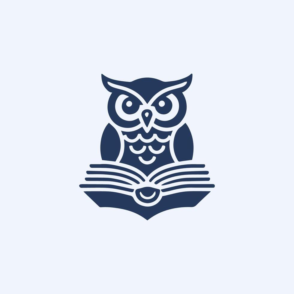 Owl book logo vector