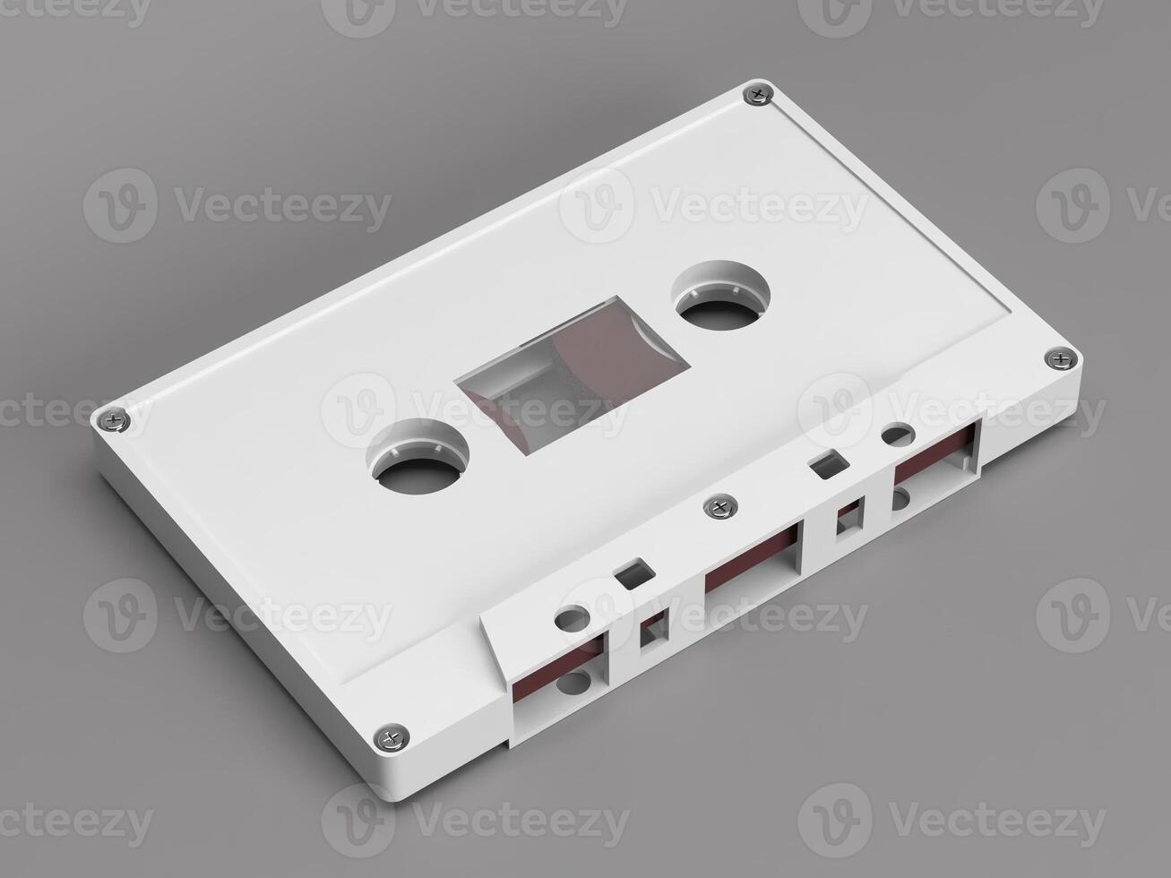 Isometric White Cassette Mockup 3D Render photo