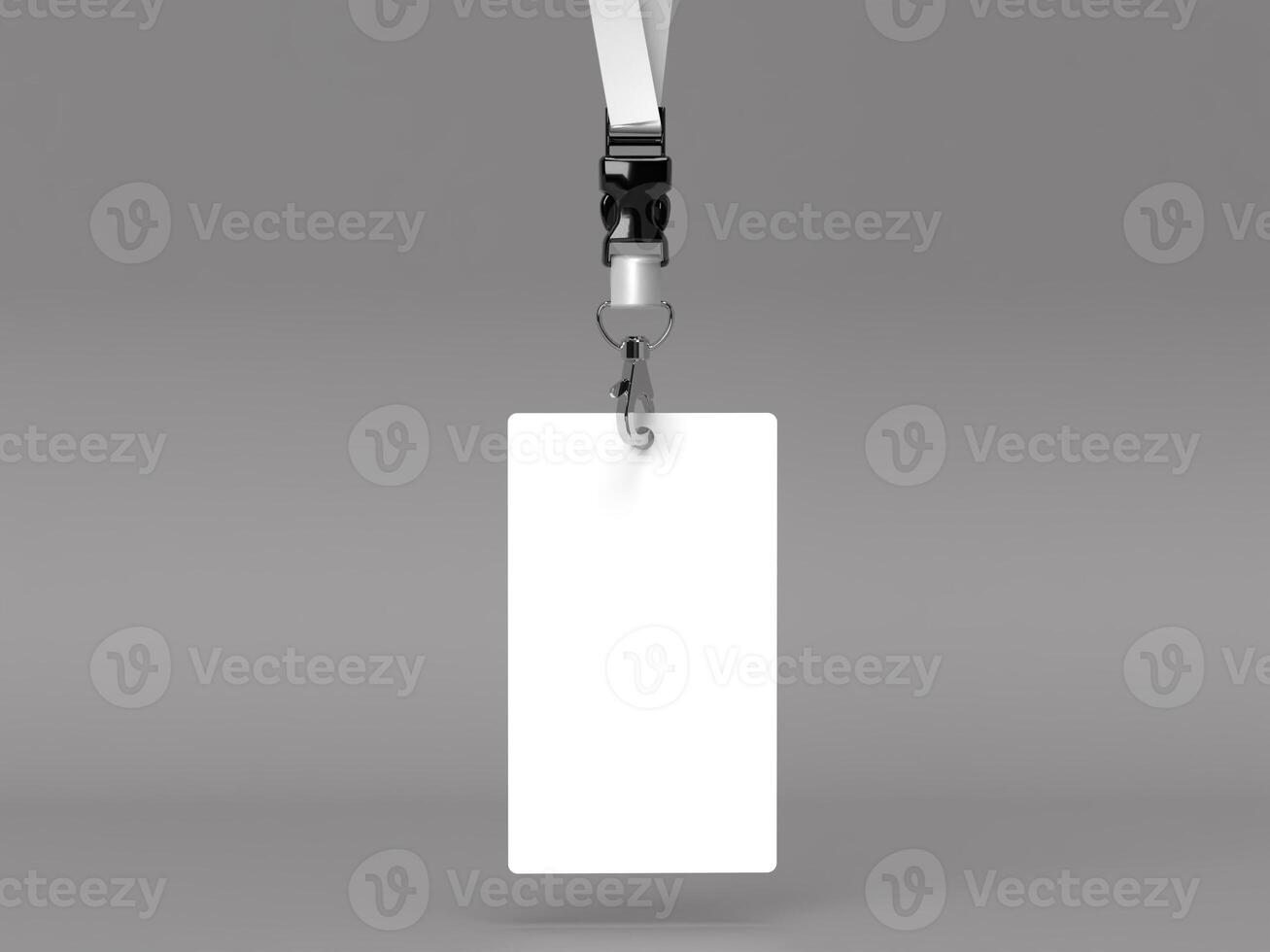 Vertical White Blank ID Card Mockup 3D Render photo