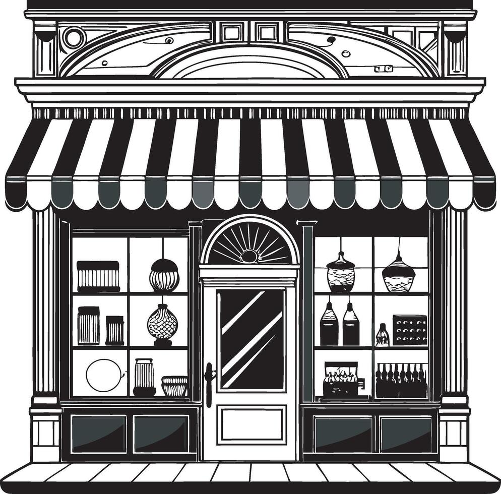 Classic Antique Shop Silhouette vector