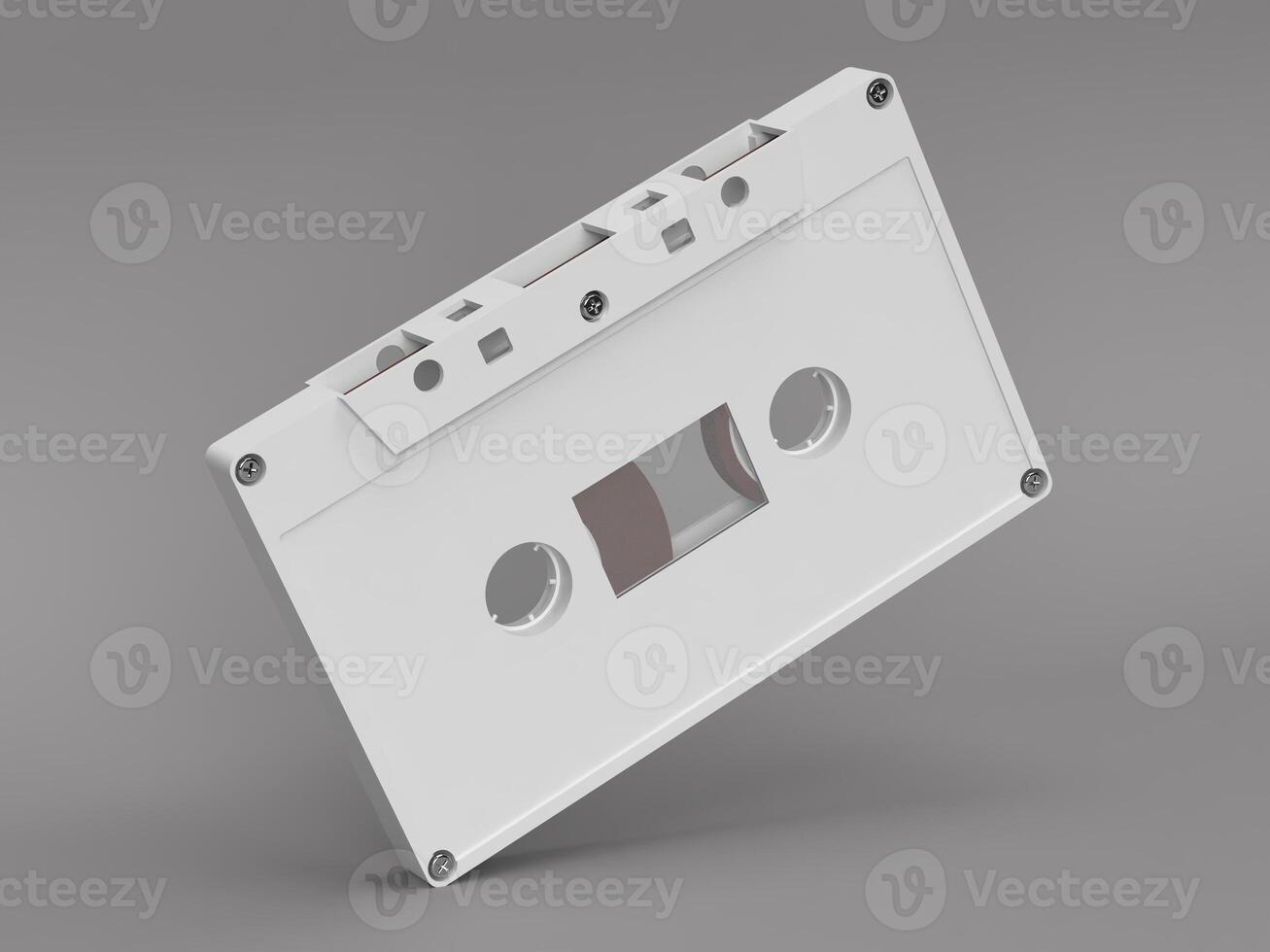 Floating White Cassette Tape Mockup 3D Render photo