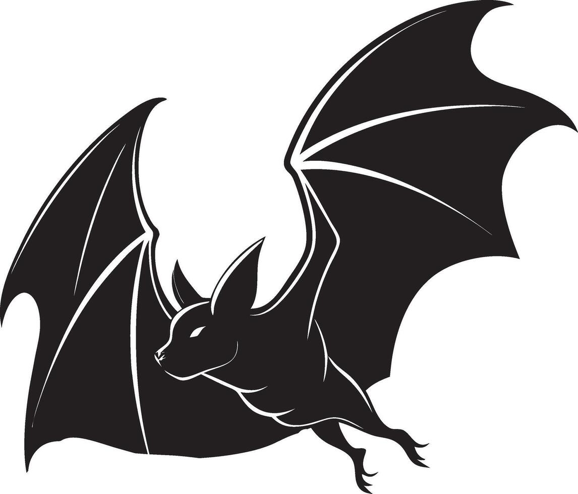 Fierce Flying Bat Silhouette vector