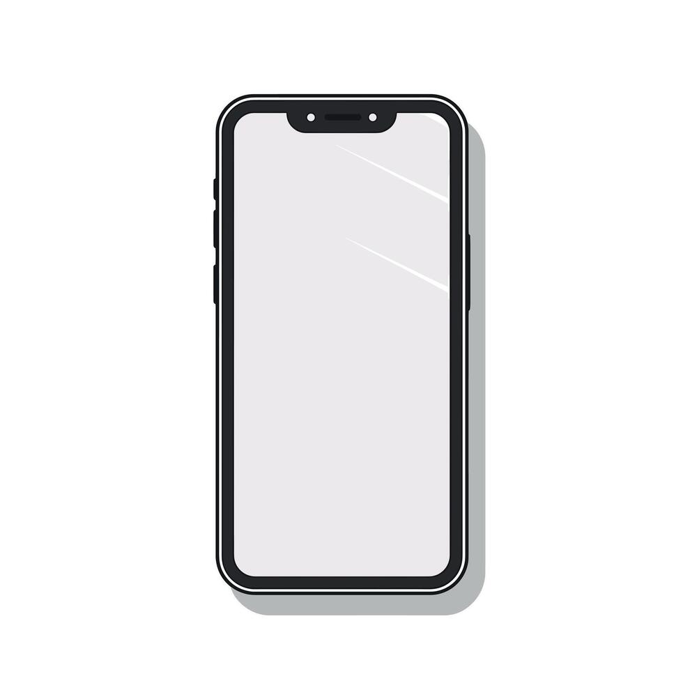 Modern smartphone showcasing a blank screen design vector