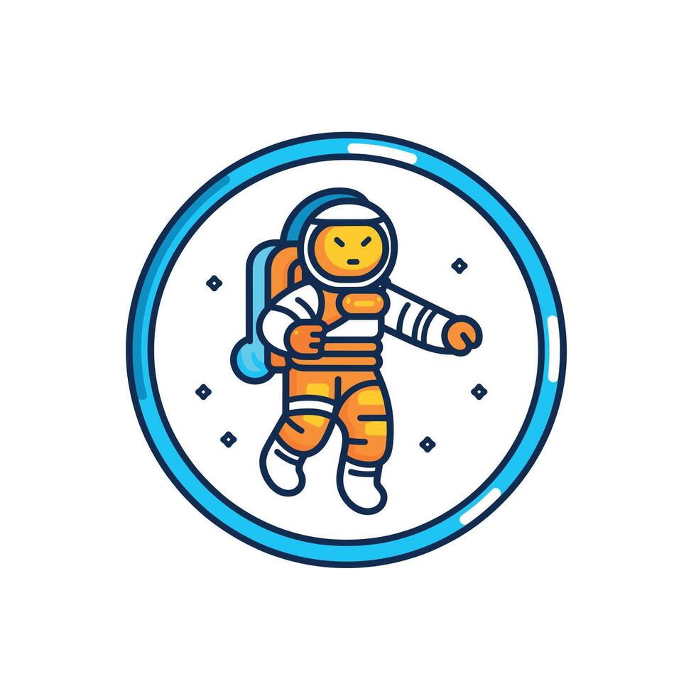 Astronaut exploring space in a colorful design vector