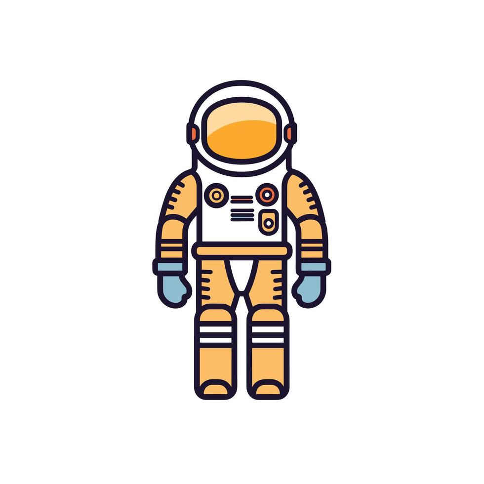 Astronaut exploring space in a bright suit vector