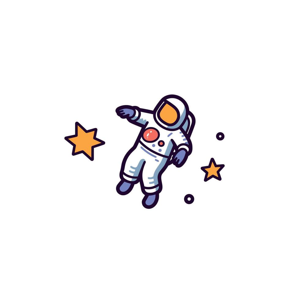 Astronaut floating in space among stars vector