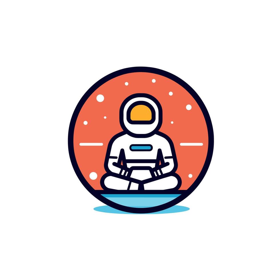 Cosmic meditation by an astronaut vector