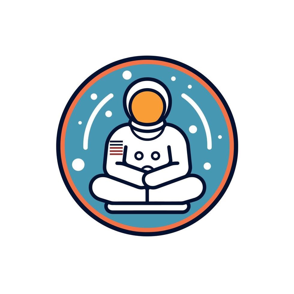 Astronaut meditating in space surrounded by stars vector
