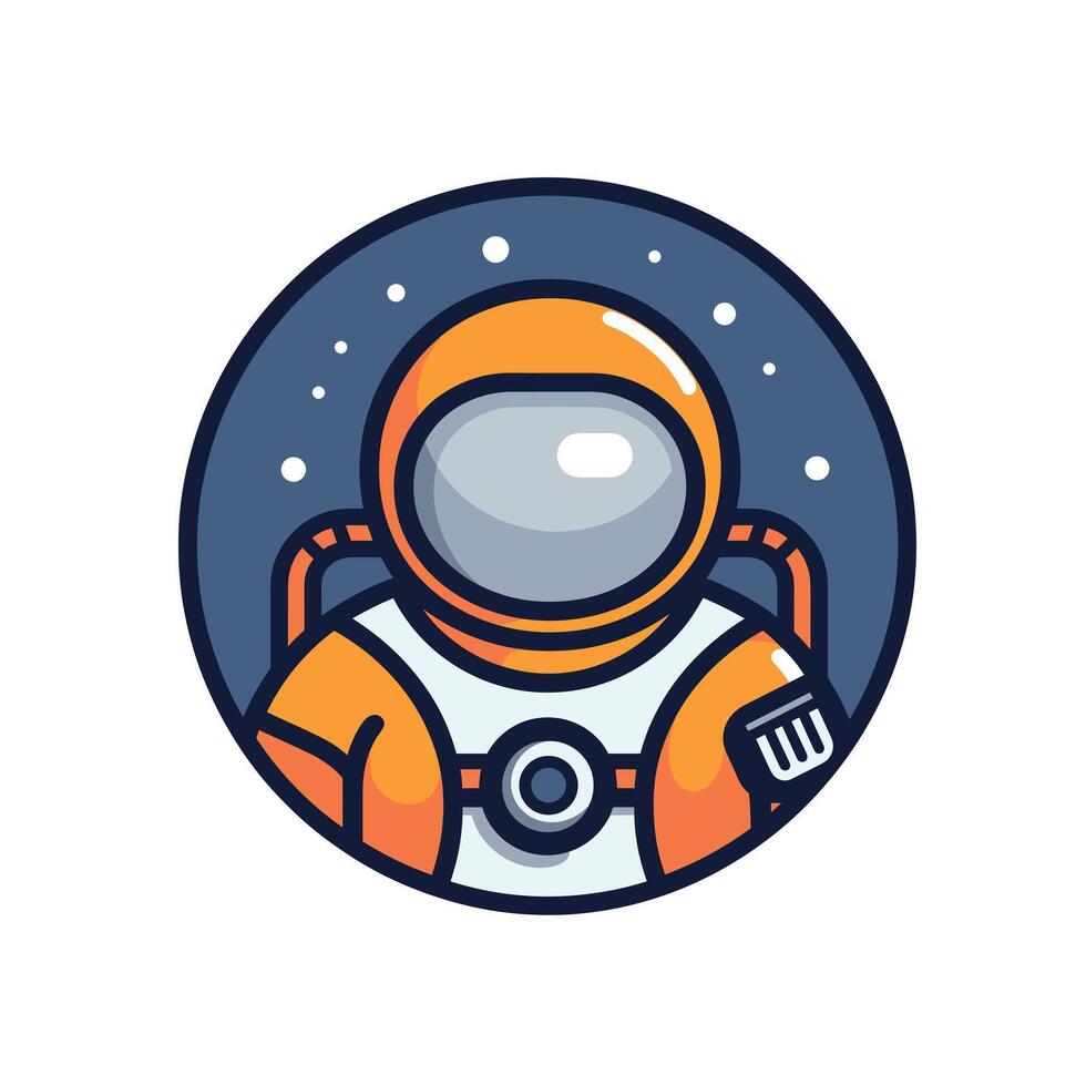 Astronaut in space with vibrant orange suit vector