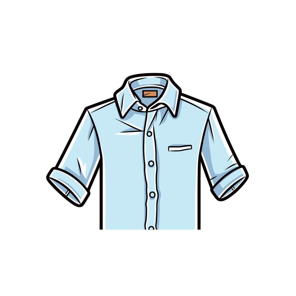 Stylish light blue button-up shirt design vector
