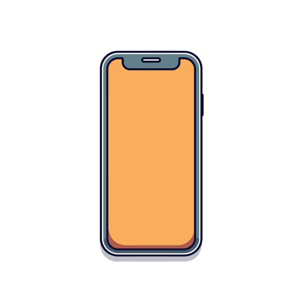 Modern smartphone with bright orange display vector