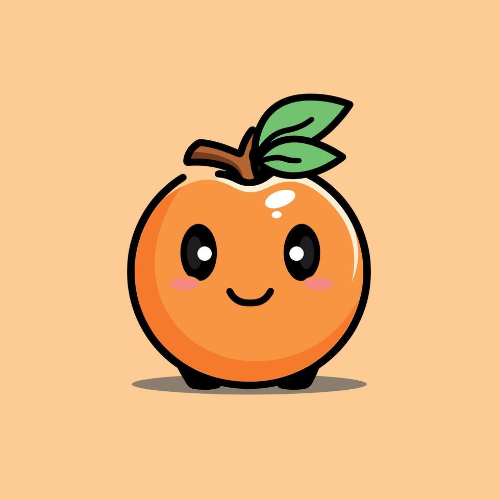 Cute cartoon orange character with a smiling face vector