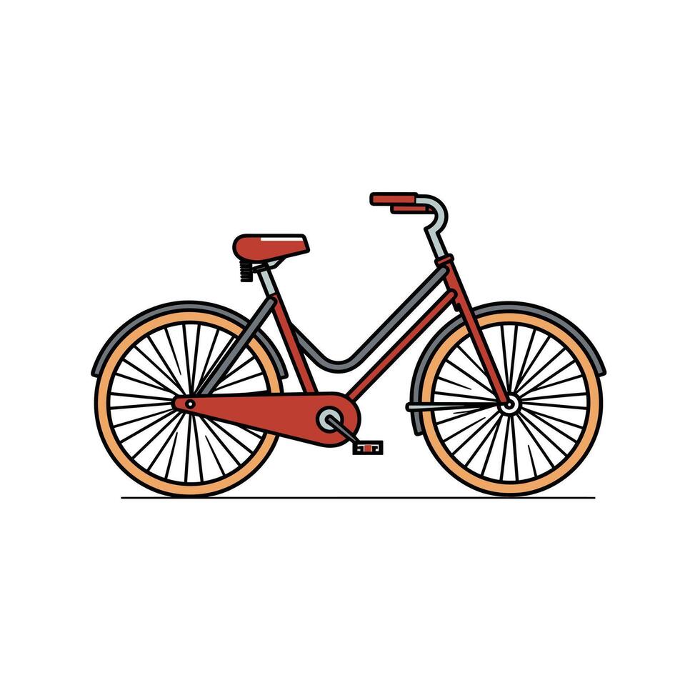 Vintage style bicycle in bright red color vector