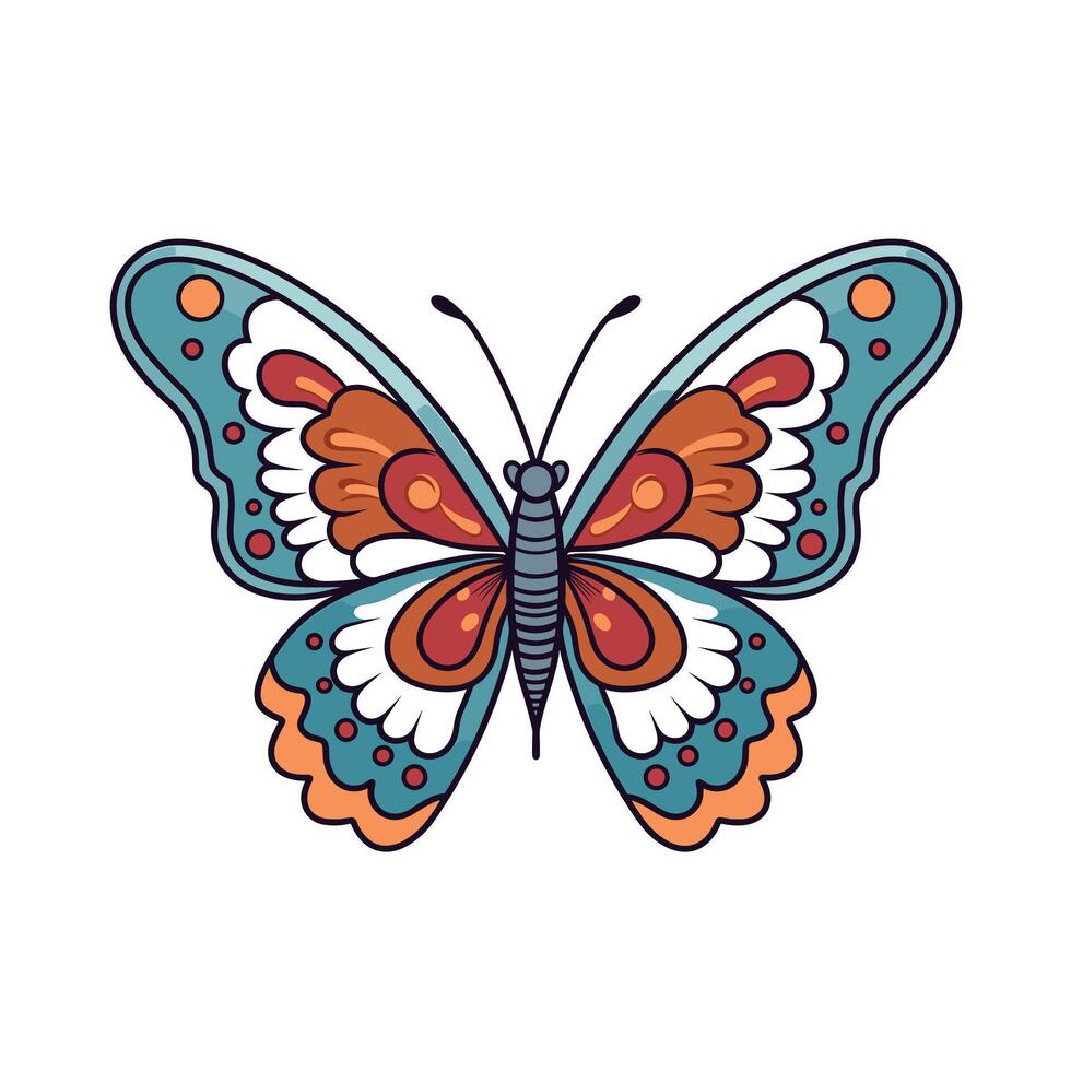 Vibrant butterfly with detailed patterns vector