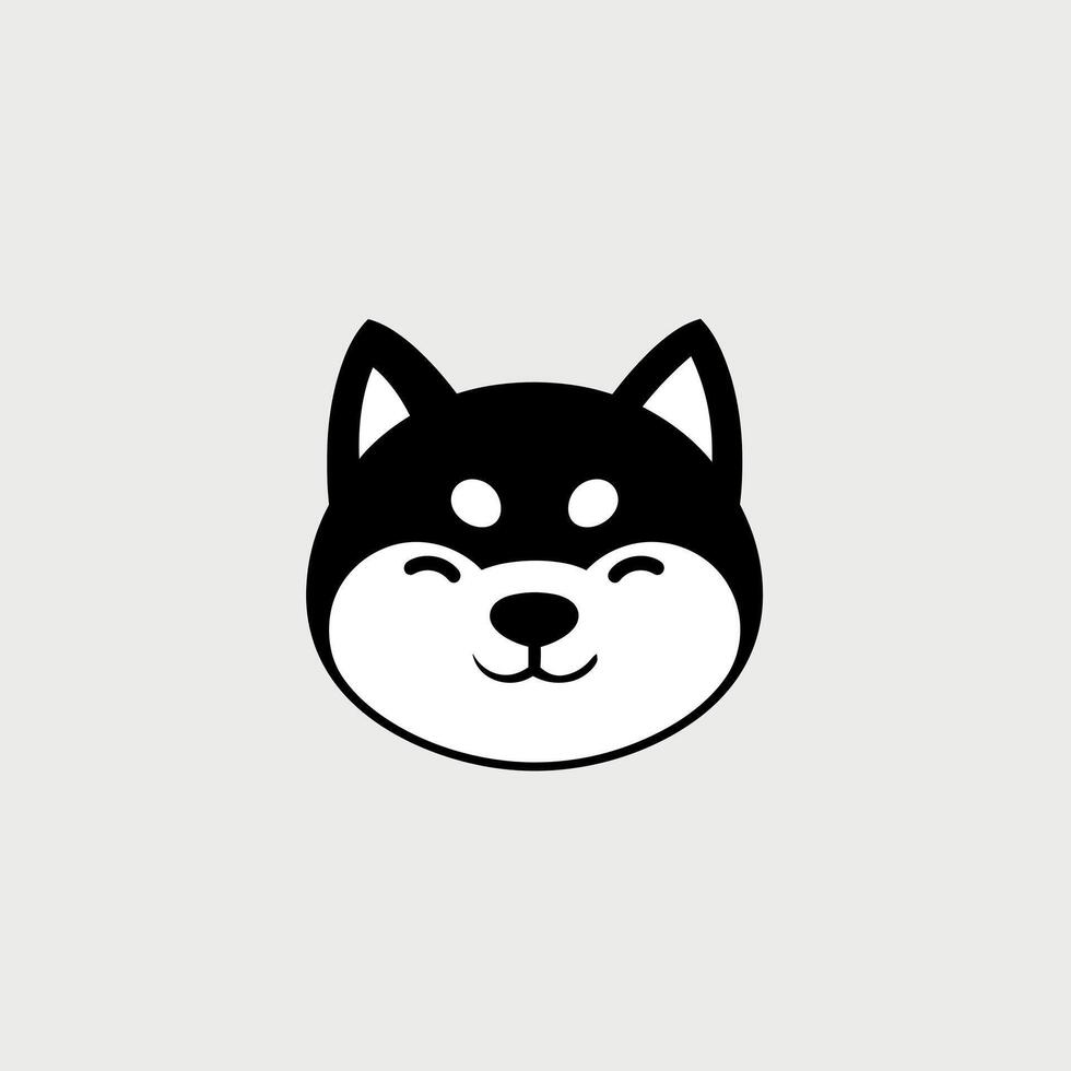 Cute cartoon dog face with a joyful expression vector