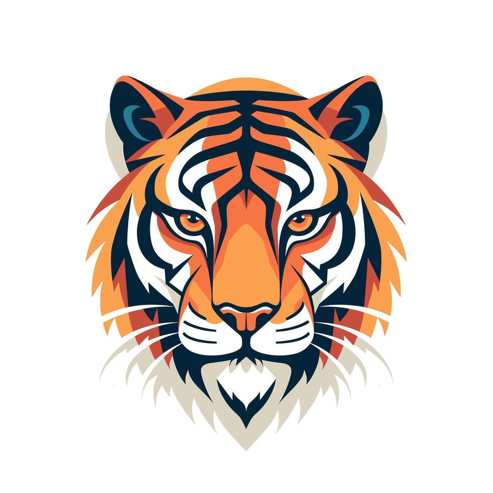 Vivid tiger head illustration vector