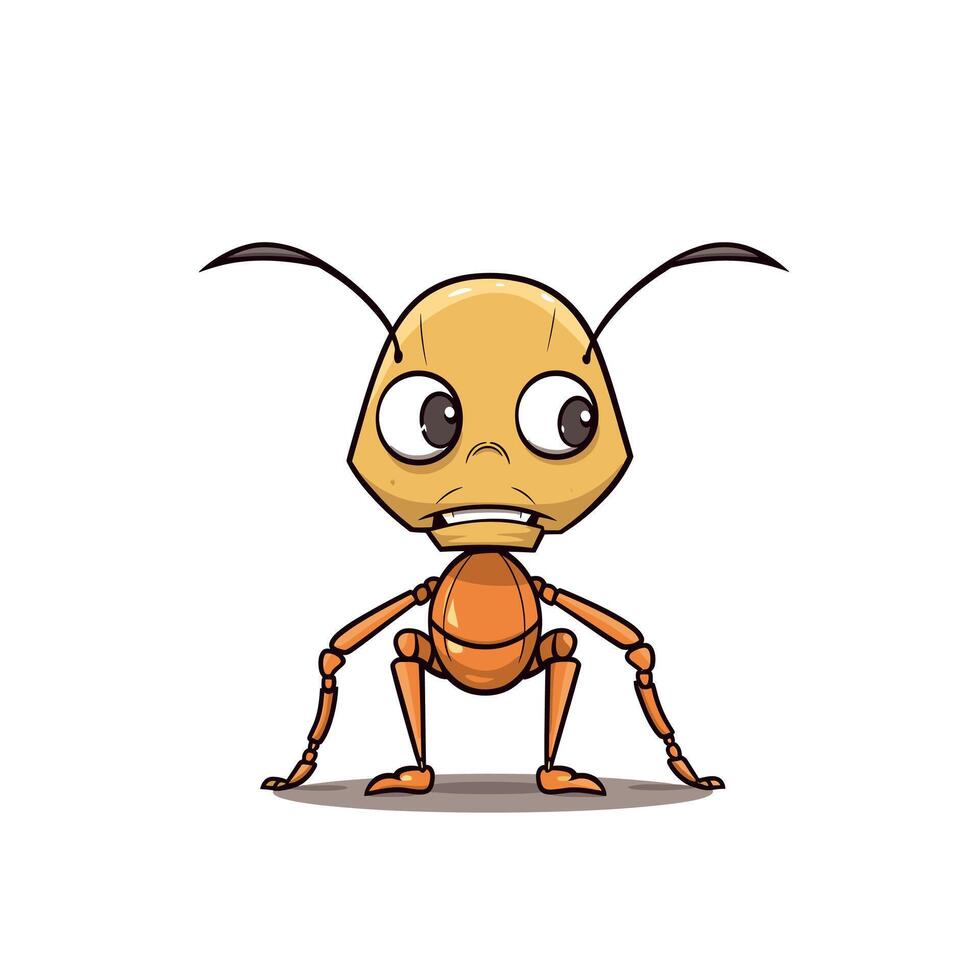 Cartoon ant character with expressive features vector