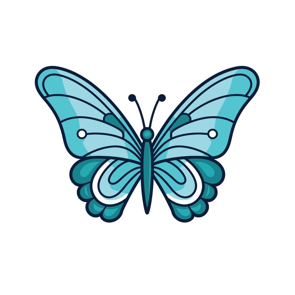 Beautiful blue butterfly with intricate wings vector