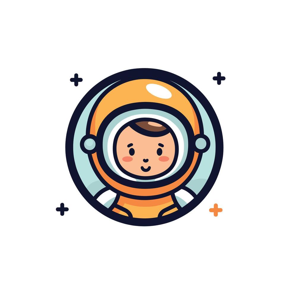 Cute cartoon astronaut with a cheerful expression vector