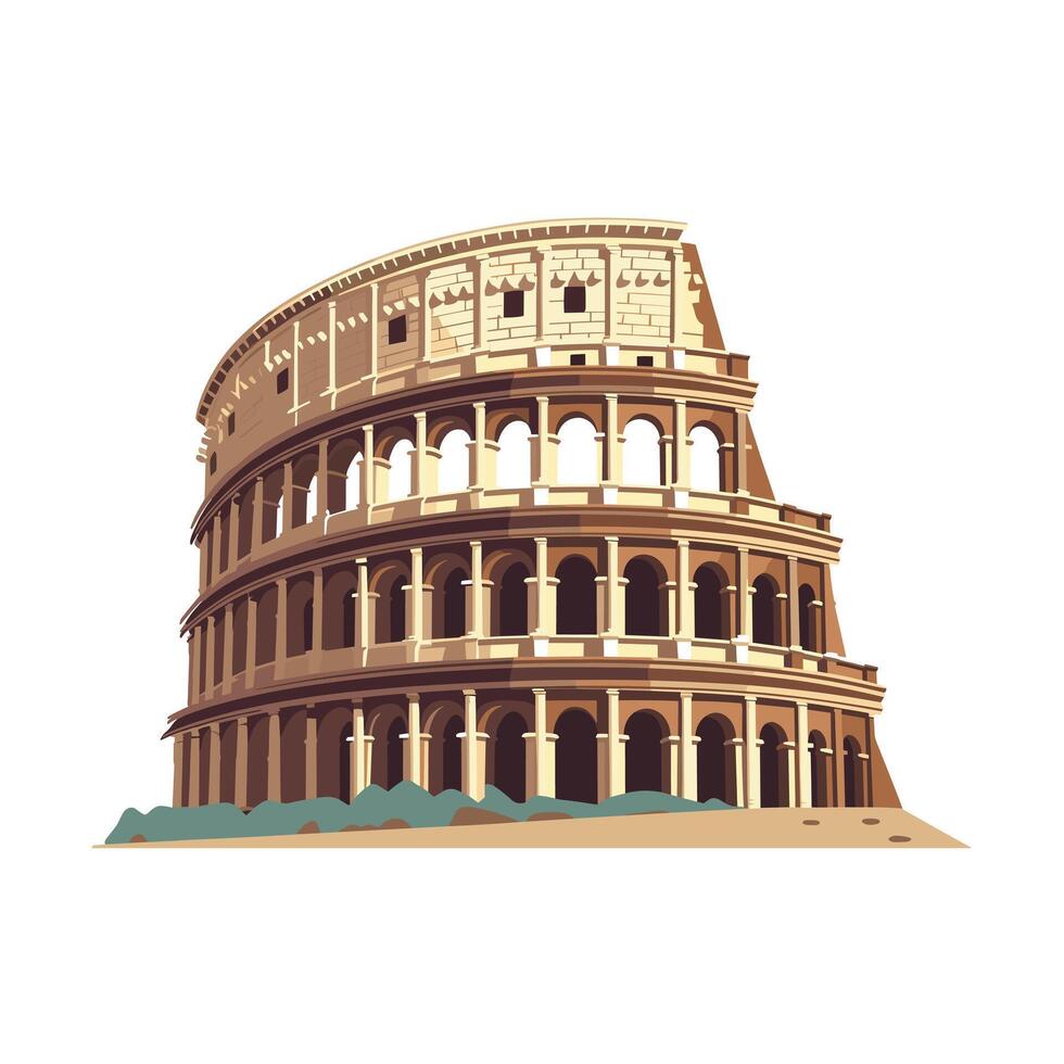 Explore the historic beauty of the Roman Colosseum vector