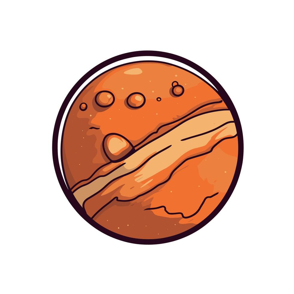 Vibrant depiction of Mars with surface details vector