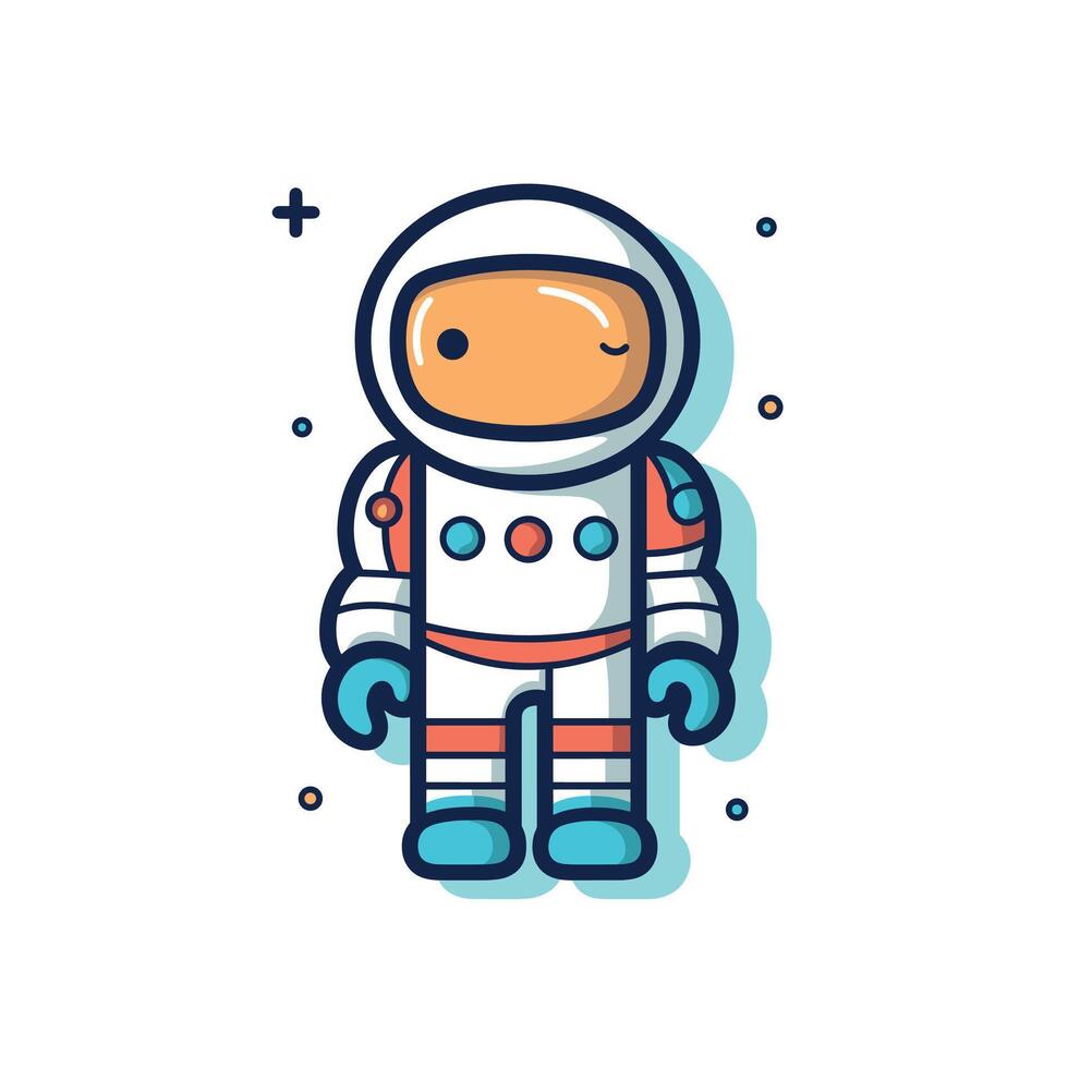 Adorable astronaut in space adventure vector