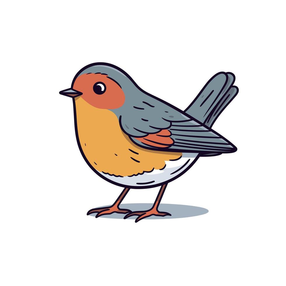 Colorful bird perched on the ground in nature vector