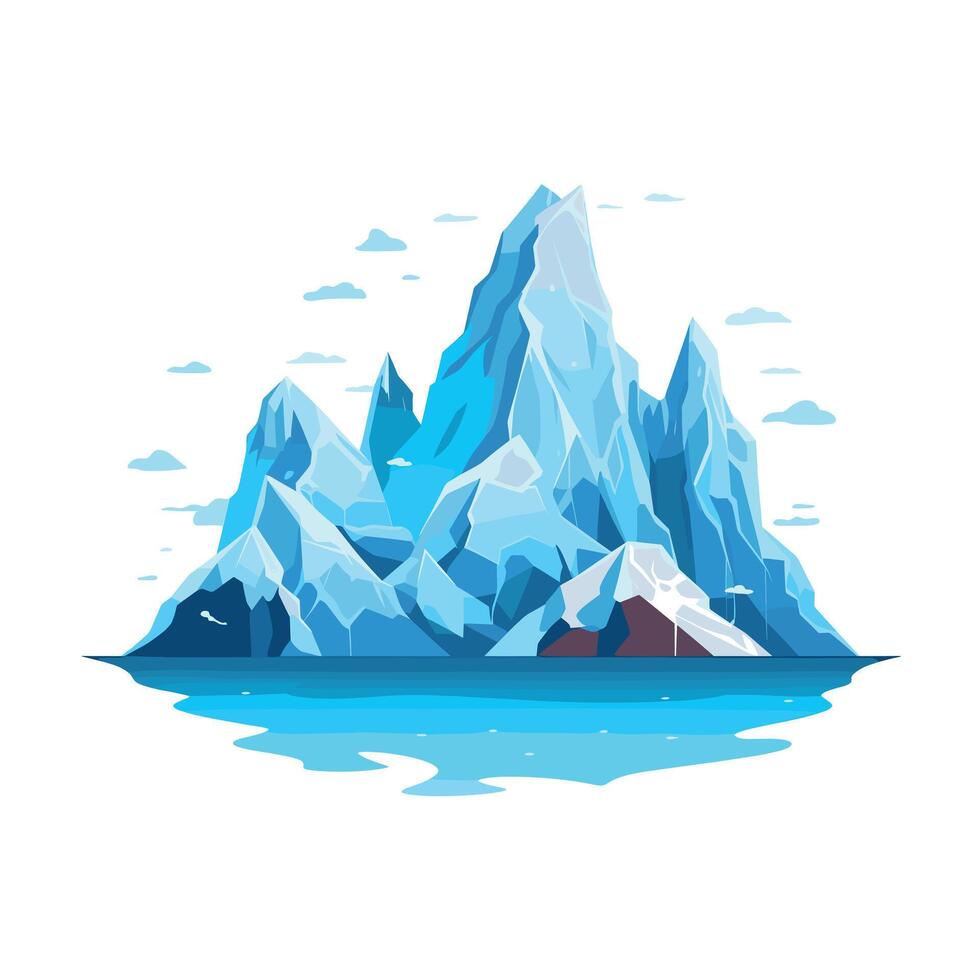 Iceberg floating in serene blue waters vector