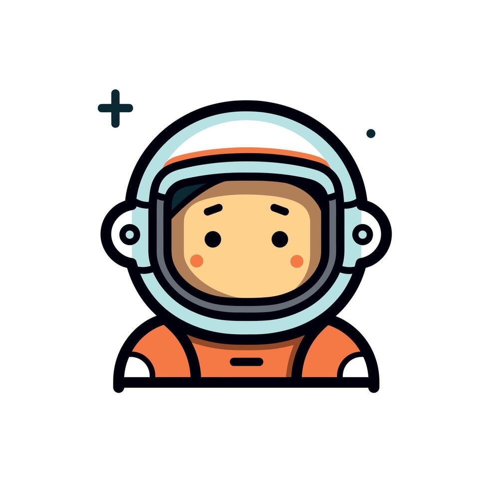 Cute astronaut character in vibrant space suit vector