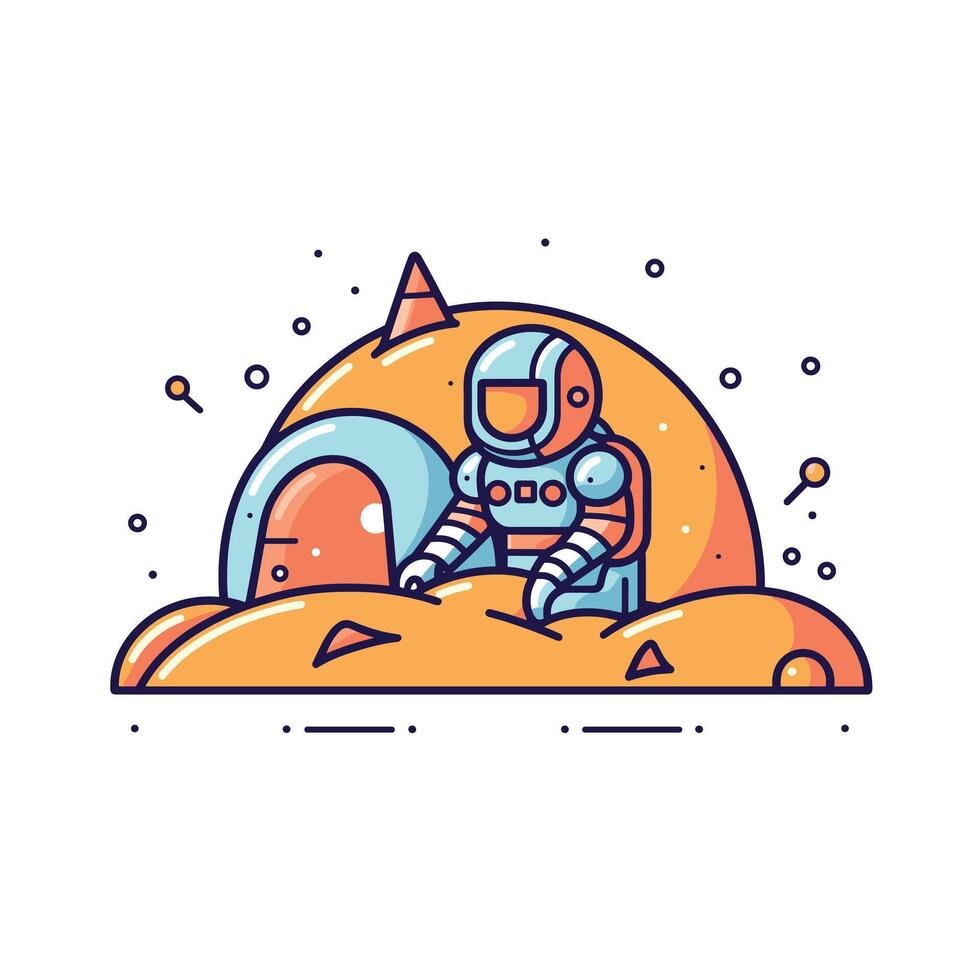 Astronaut in a vibrant alien landscape vector