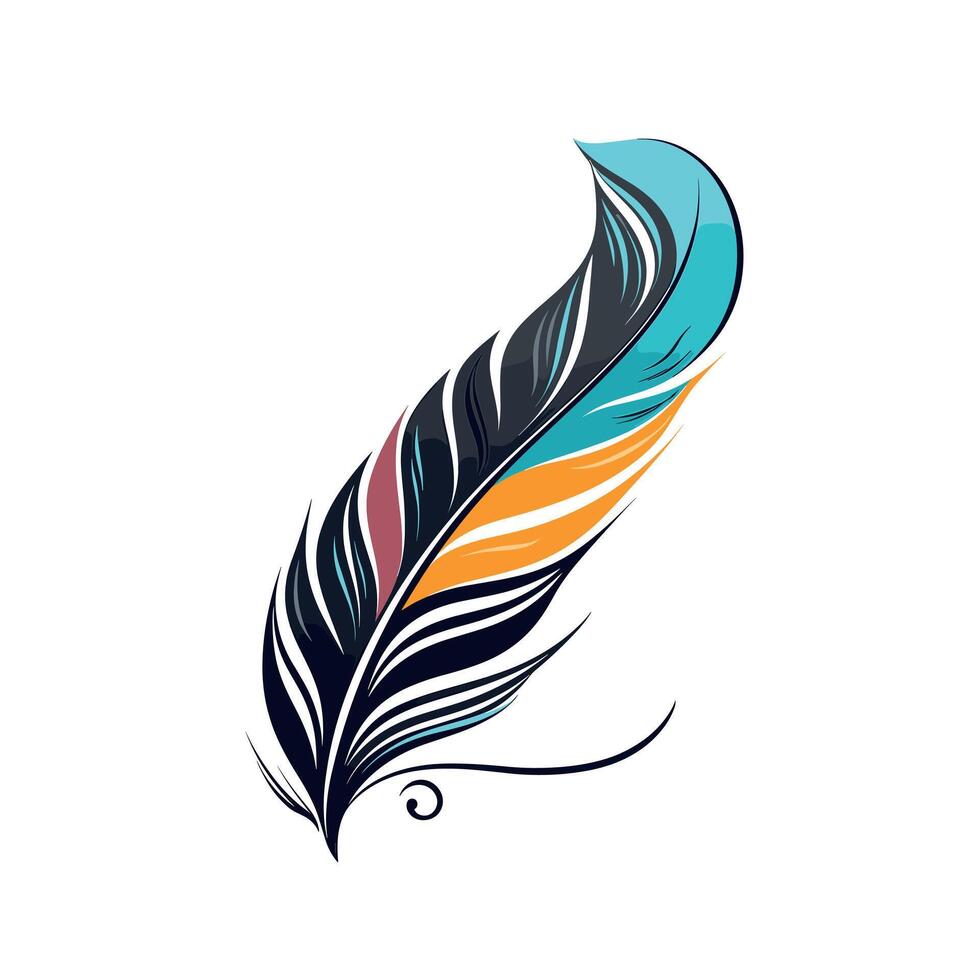 Colorful feather design with intricate patterns vector
