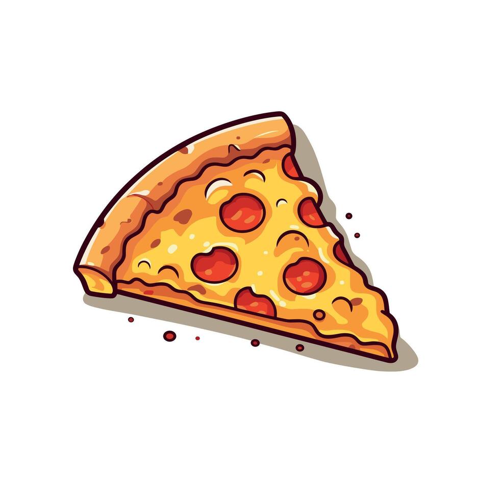 Delicious pepperoni slice on a clean background vector