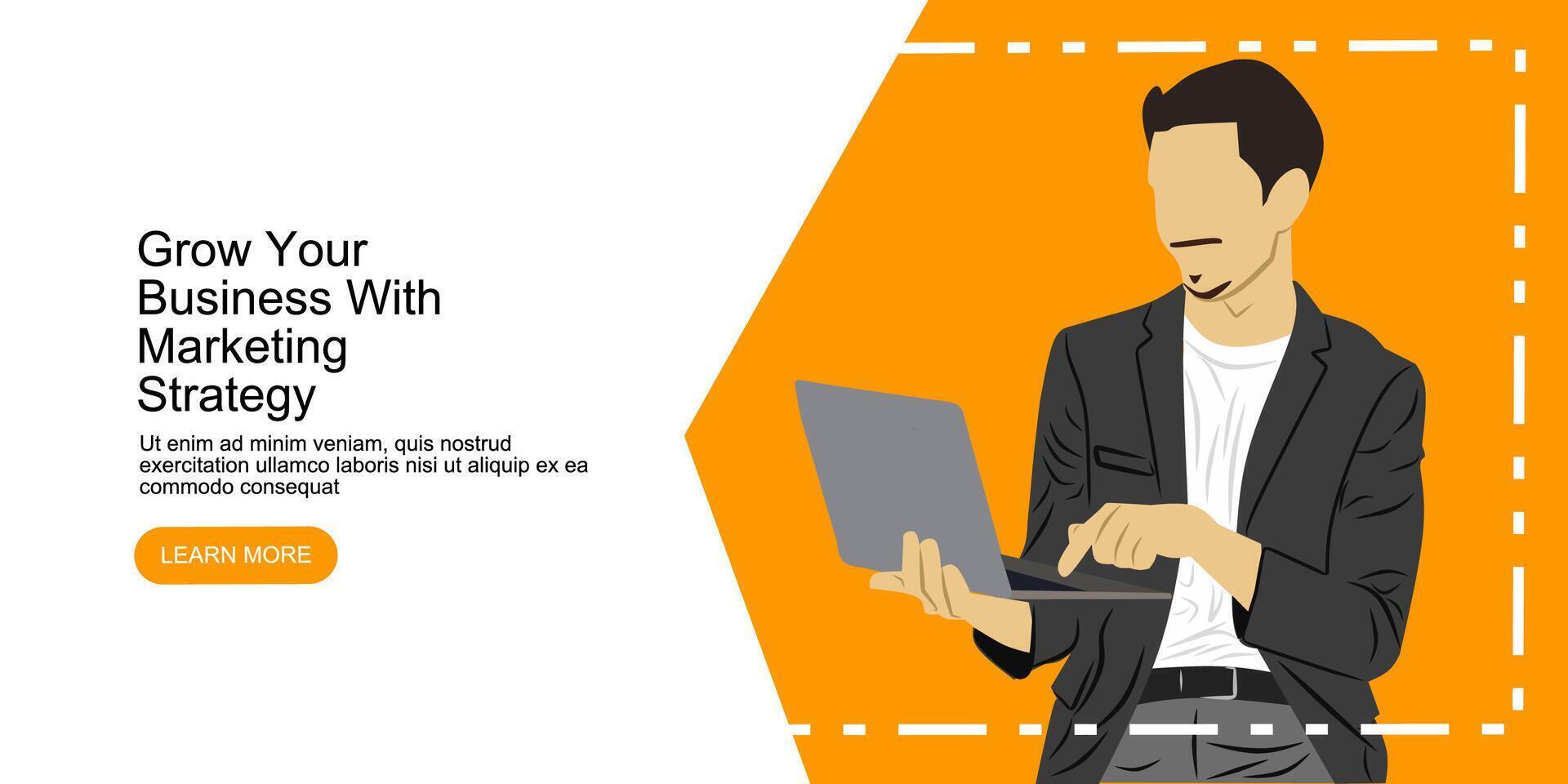 Creative digital marketing website page vector