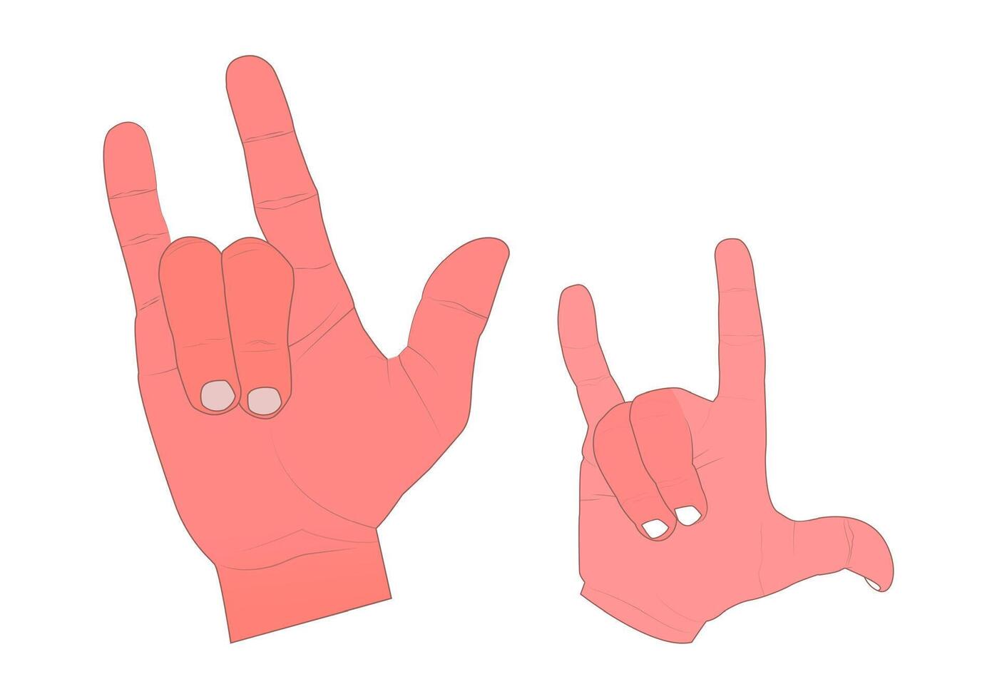 Illustration of dynamic hand gestures of father and son iconic rock 'n' roll signature, music concert, concert poster, band merchandise, album cover, or statement design for apparel and accessories vector