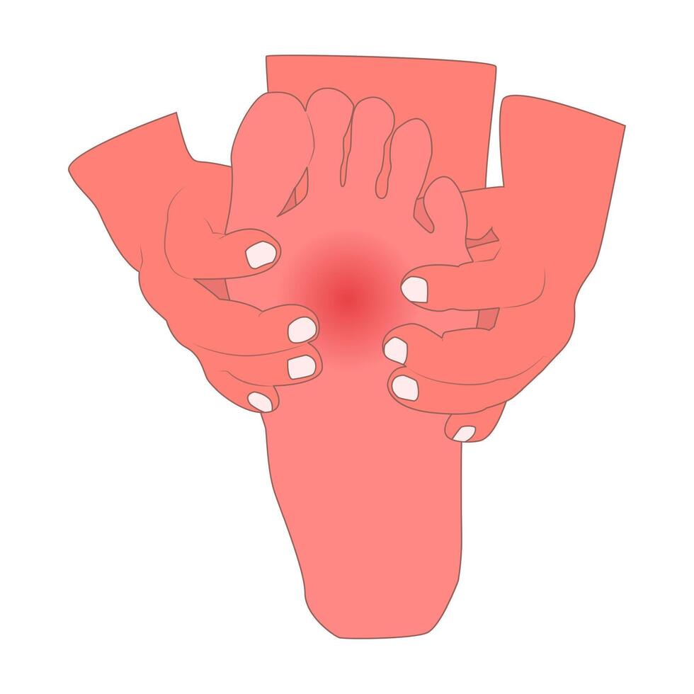 illustration of pain in the sole of the foot, Ideal for use in health and fitness content, medical brochures, orthopedic advertisements, physiotherapy guides, or educational materials vector