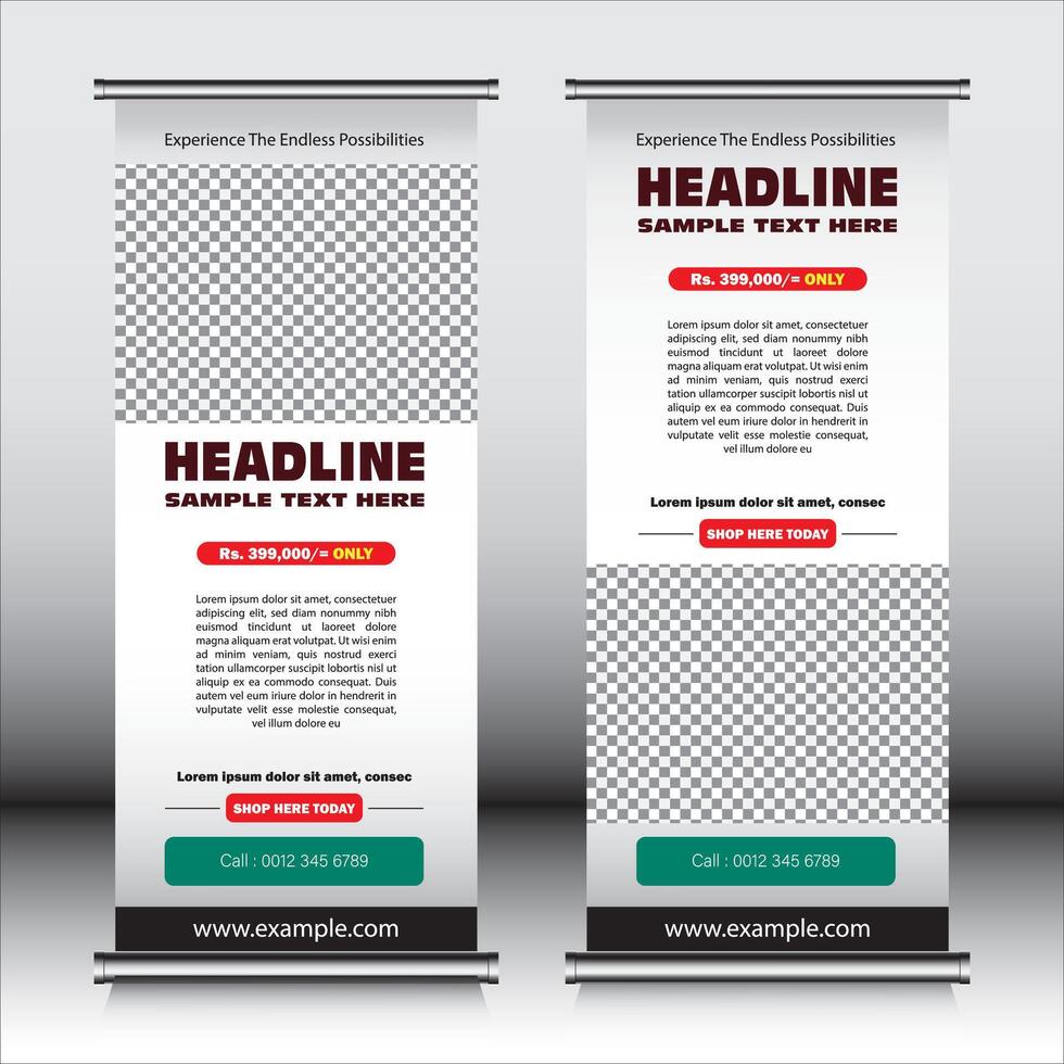 Business Roll up banner template design, for brochure, business, flyer, modern x-banner and flag-banner advertising. illustration vector