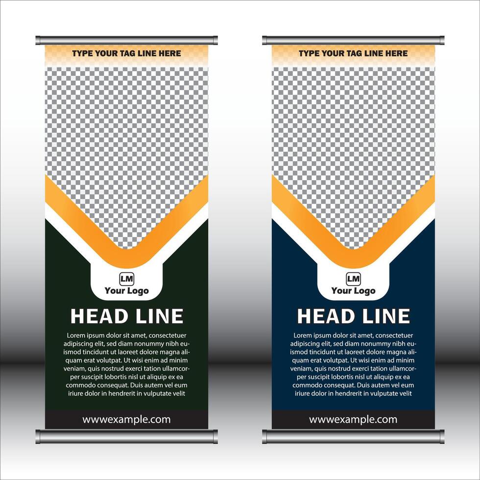 Roll up banner stand template design, for brochure, flyer, modern advertising. illustration vector
