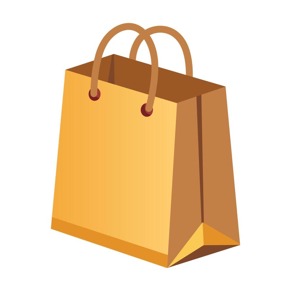 Illustration of shopping paper bag isolated on white vector