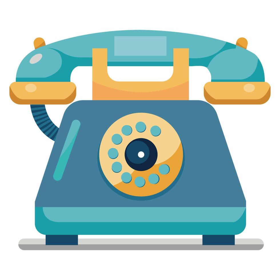 Illustration of retro phone Isolated on white vector