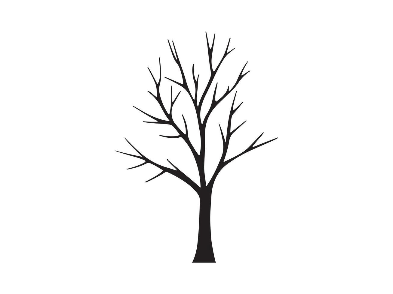No leaves tree silhouette design with white background vector