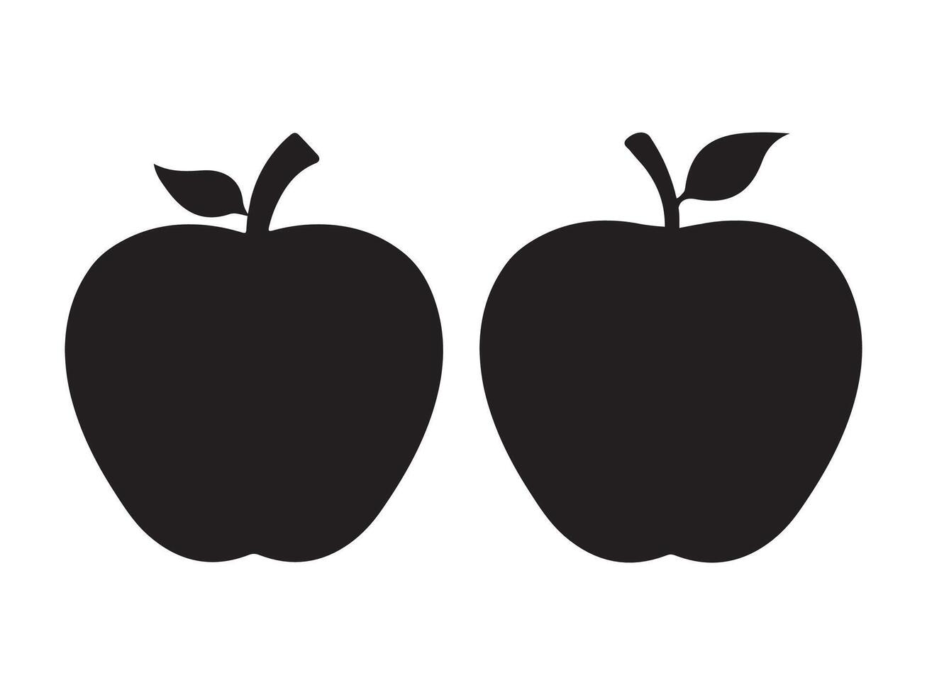 A leafy silhouette apple design vector