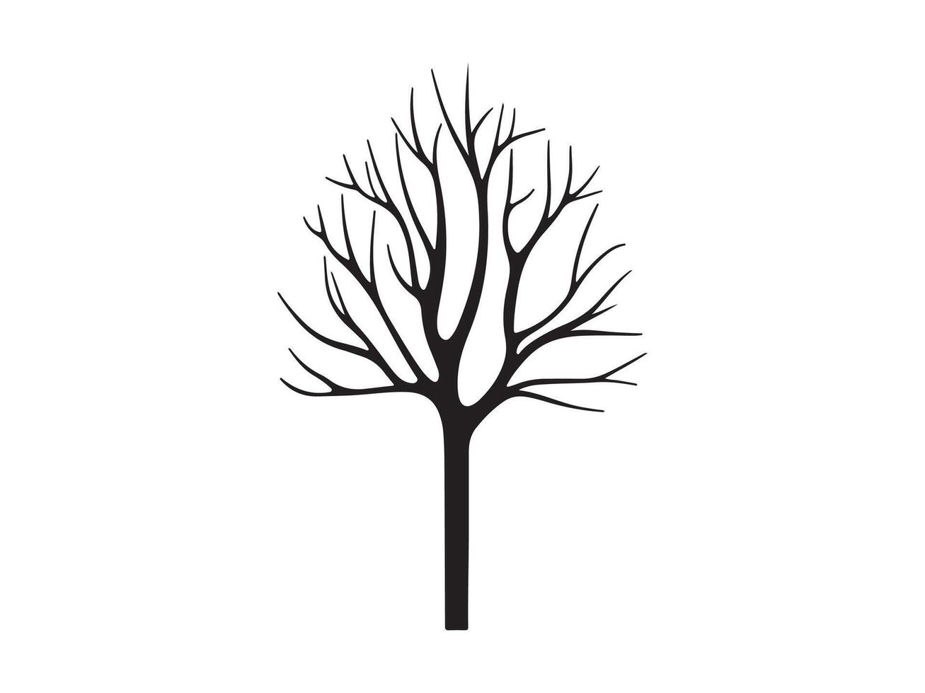 No leaves tree silhouette design with white background vector