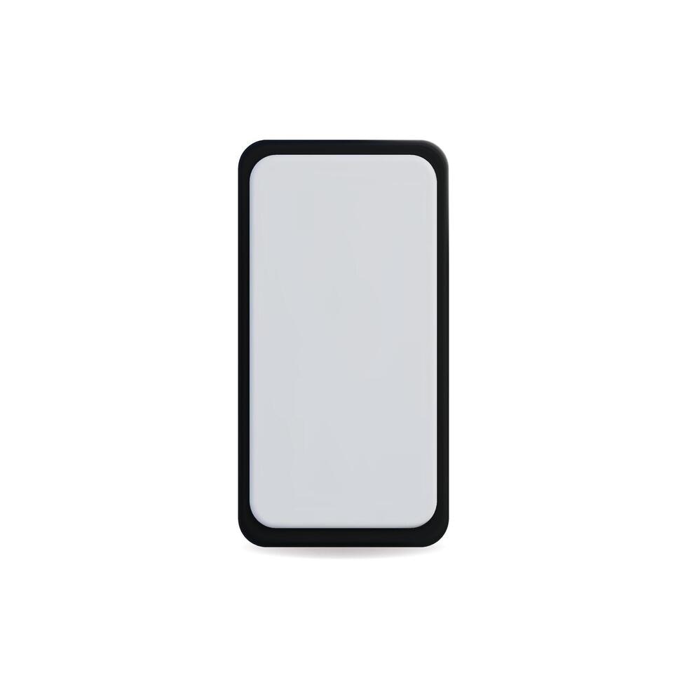 3d icon of a modern smartphone in sleek black with a minimalist design vector