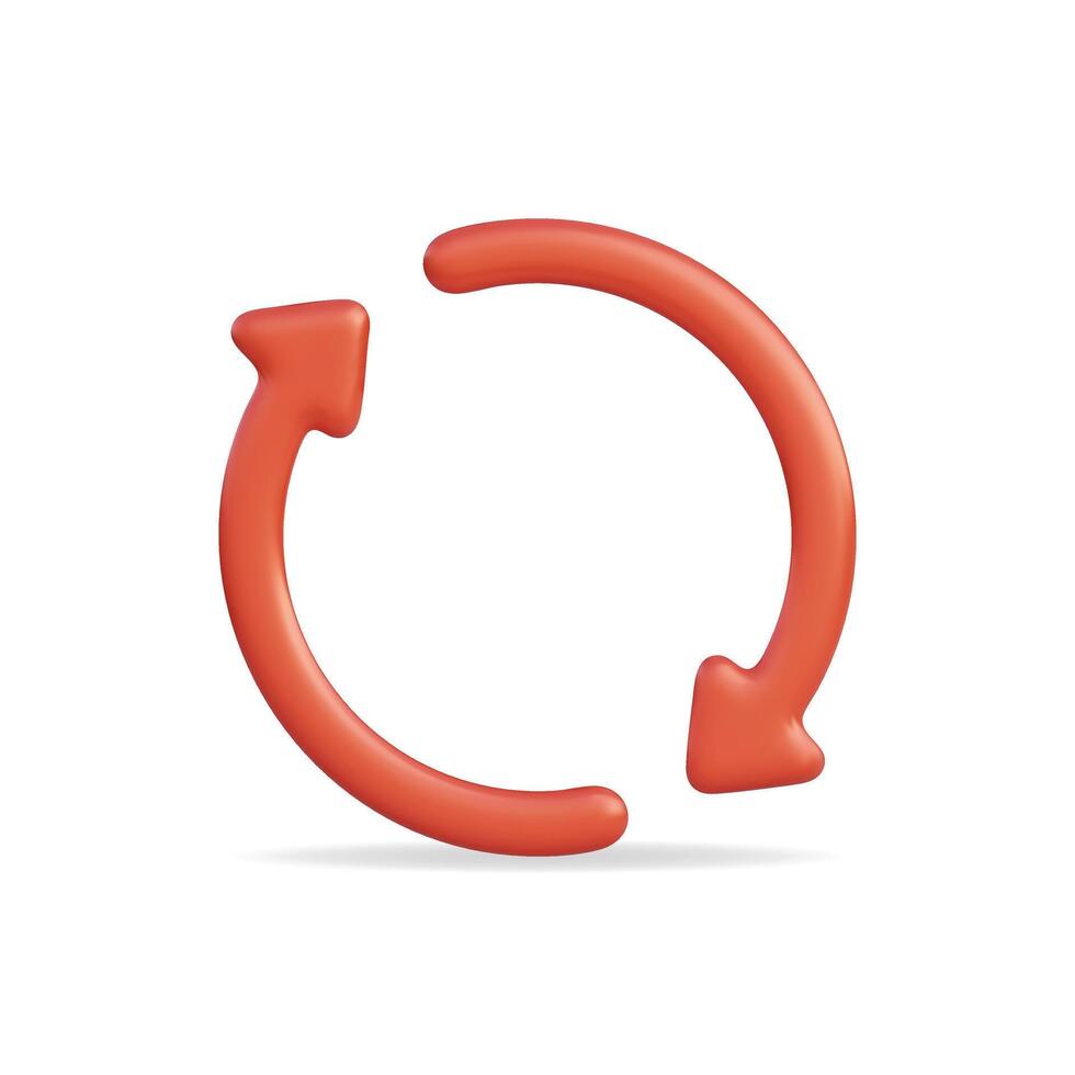 3d icon of a red circular refresh symbol representing continuity vector
