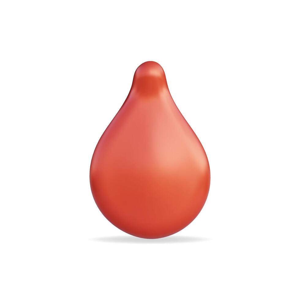 3d icon of a red liquid drop, smooth and glossy with a vibrant finish vector