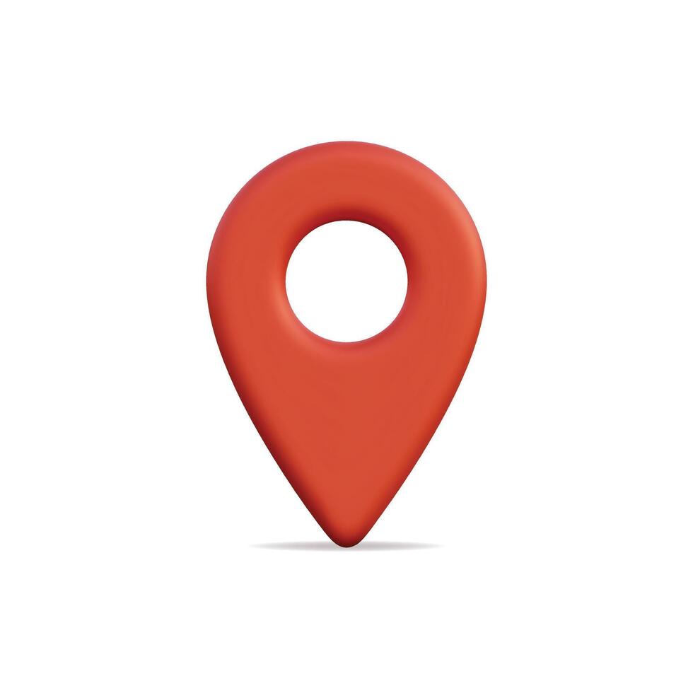 3d icon of a red location pin, symbolizing navigation or mapping vector