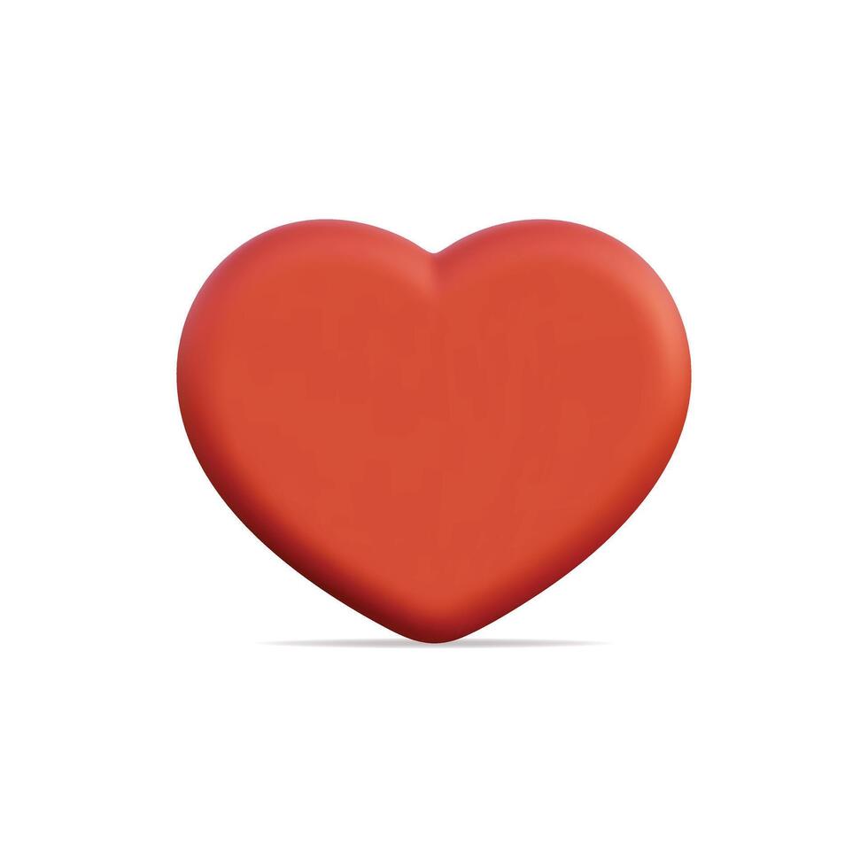 3d icon of a red heart, symbolizing love and affection vector