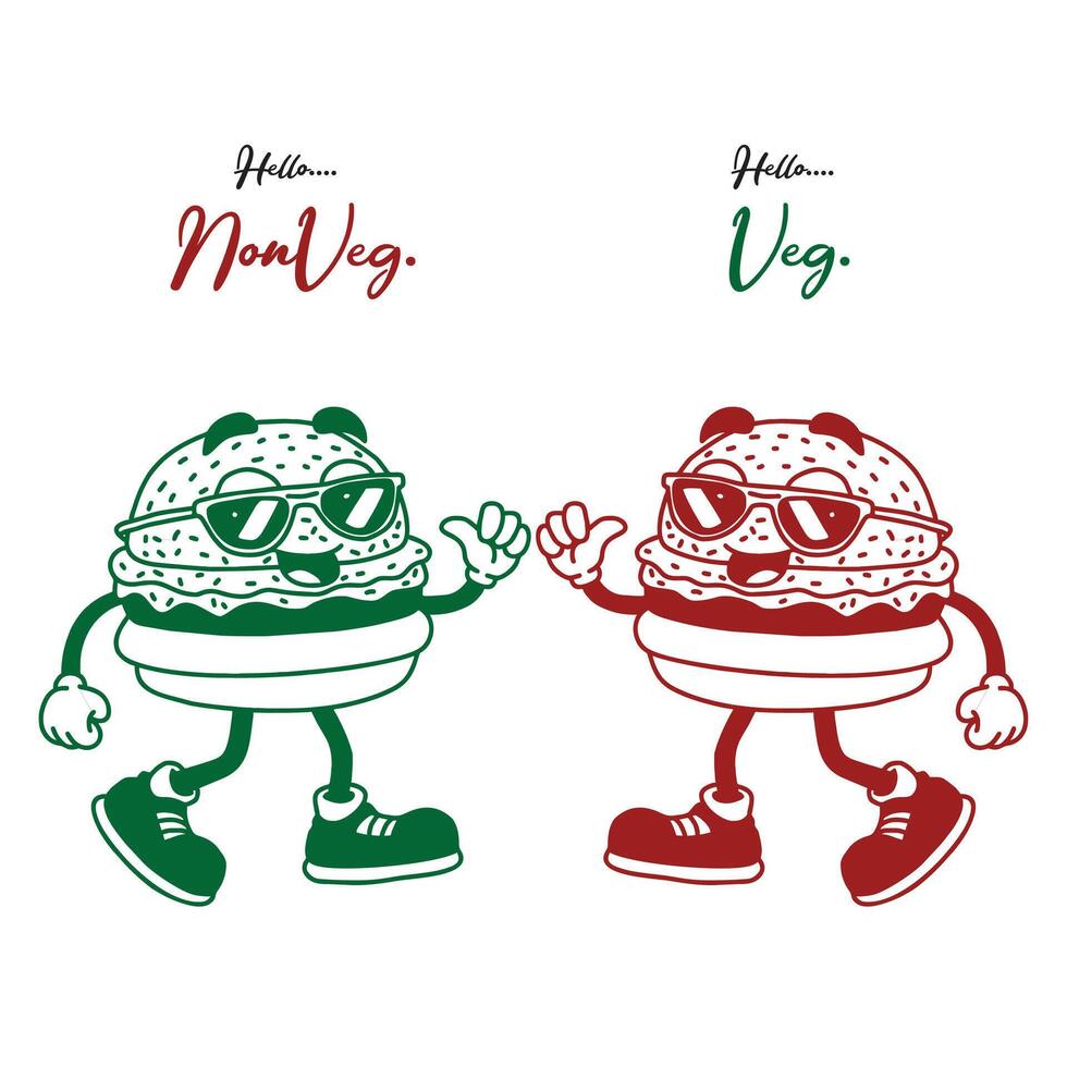 Veg. and Nonveg. Food Logo Illustration vector
