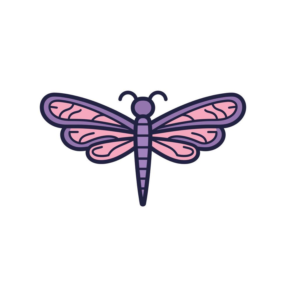 Detailed colorful dragonfly illustration vector